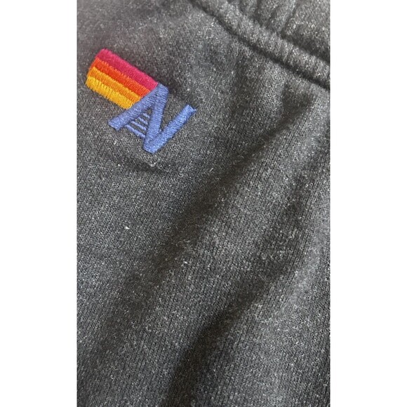 Aviator Nation Sweatpants Womens Medium Black Purple 5 Stripe Joggers USA RARE - Picture 6 of 8